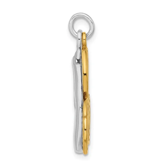 Rings TreasureFineJewelers Sterling Silver Goldtone Yoga Pendant