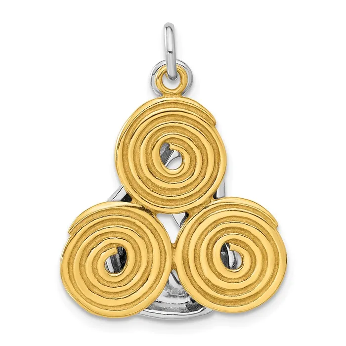 Rings TreasureFineJewelers Sterling Silver Goldtone Yoga Pendant