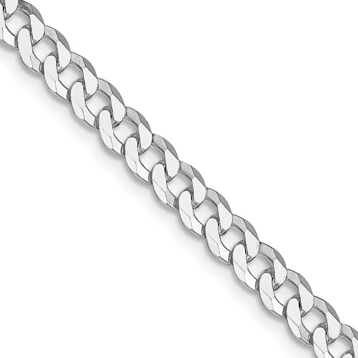 Rings TreasureFineJewelers Sterling Silver Rhodiumplated 5mm Beveled Curb Chain Rings TreasureFineJewelers Sterling Silver Rhodiumplated 5mm Beveled Curb Chain