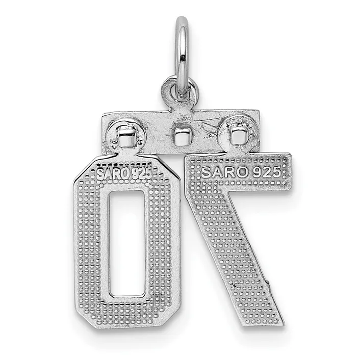 Rings TreasureFineJewelers Sterling Silver Rhodiumplated Diamondcut 70 Charm