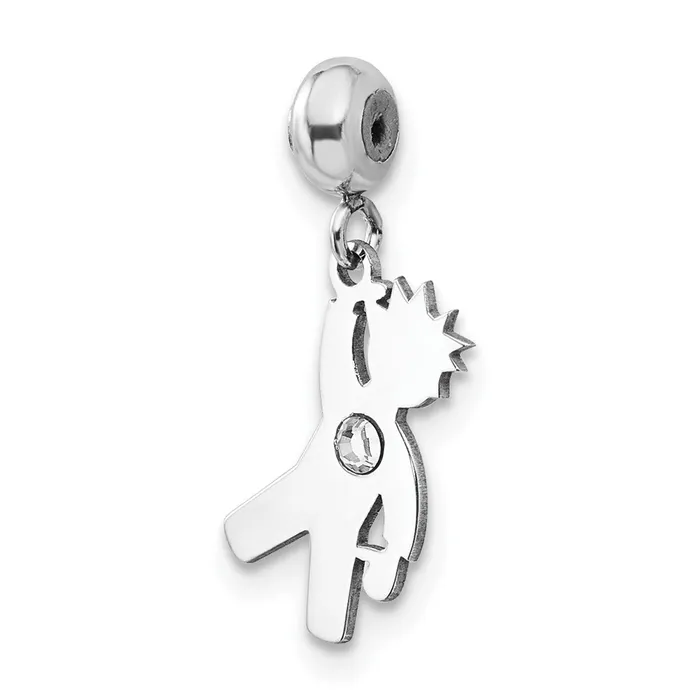 Rings TreasureFineJewelers Sterling Silver Rhodiumplated MeMi Boy Charm