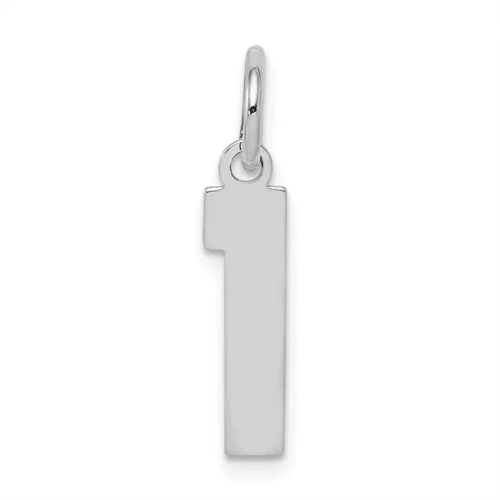 Rings TreasureFineJewelers Sterling SilverRhodiumplated Polished Number 1 Charm Rings TreasureFineJewelers Sterling SilverRhodiumplated Polished Number 1 Charm