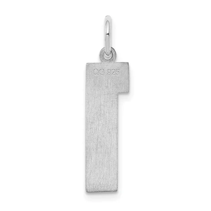 Rings TreasureFineJewelers Sterling SilverRhodiumplated Polished Number 1 Charm