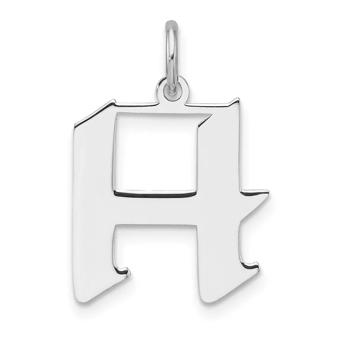 Small Sterling Silver Rhodiumplated Artisan Block Letter H Initial Charm TreasureFineJewelers Rings Small Sterling Silver Rhodiumplated Artisan Block Letter H Initial Charm TreasureFineJewelers Rings
