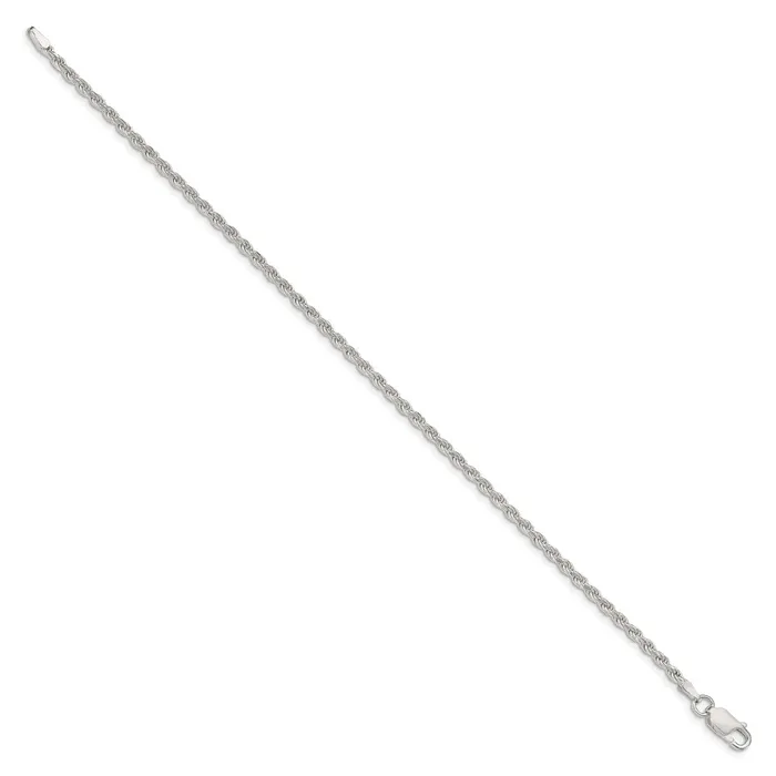 Sterling Silver 225mm Diamondcut Rope Chain Anklet TreasureFineJewelers Rings