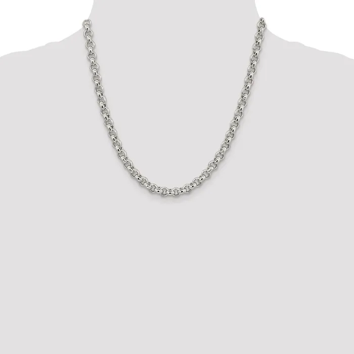 Sterling Silver 65mm Semisolid Rolo Chain TreasureFineJewelers Rings