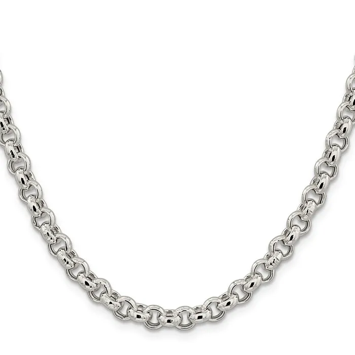Sterling Silver 65mm Semisolid Rolo Chain TreasureFineJewelers Rings