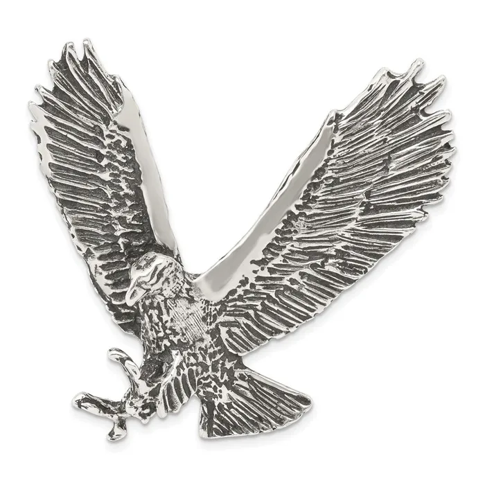 Sterling Silver Antiqued Textured Eagle Chain Slide TreasureFineJewelers Rings Sterling Silver Antiqued Textured Eagle Chain Slide TreasureFineJewelers Rings