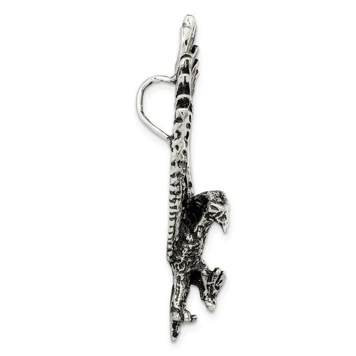 Sterling Silver Antiqued Textured Eagle Chain Slide TreasureFineJewelers Rings