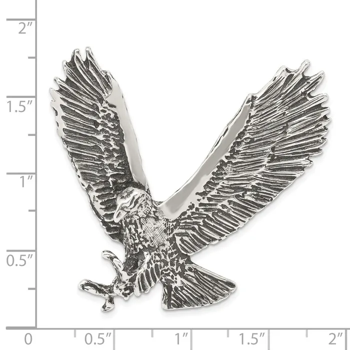 Sterling Silver Antiqued Textured Eagle Chain Slide TreasureFineJewelers Rings