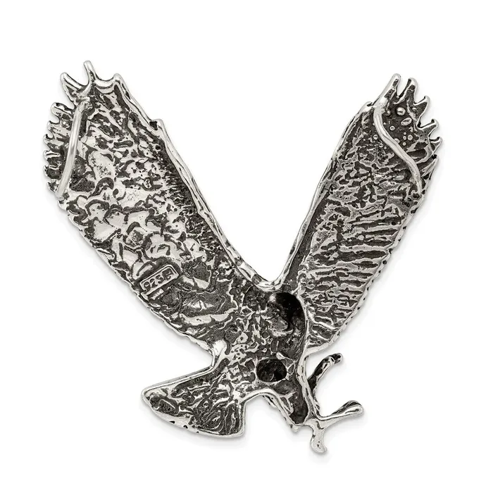 Sterling Silver Antiqued Textured Eagle Chain Slide TreasureFineJewelers Rings