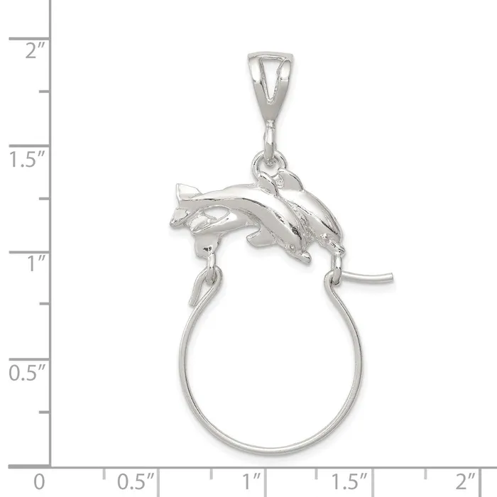Sterling Silver Dolphin Charm Holder TreasureFineJewelers Rings