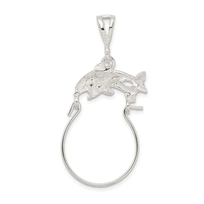 Sterling Silver Dolphin Charm Holder TreasureFineJewelers Rings