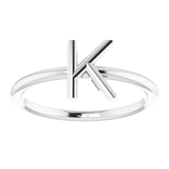 Sterling Silver Initial K Ring TreasureFineJewelers Rings