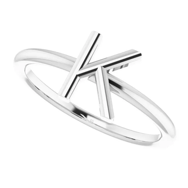 Sterling Silver Initial K Ring TreasureFineJewelers Rings