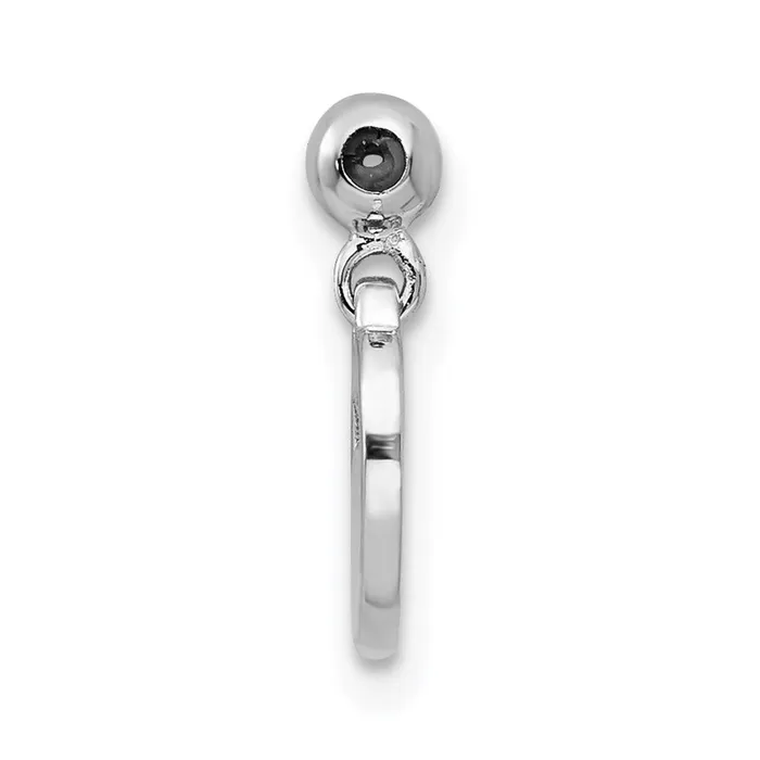Sterling Silver Mio Memento Rhodium Rose Tone Dangle Heart Charm TreasureFineJewelers Rings