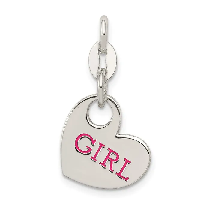 Sterling Silver Polished Enamel Girl Charm TreasureFineJewelers Rings