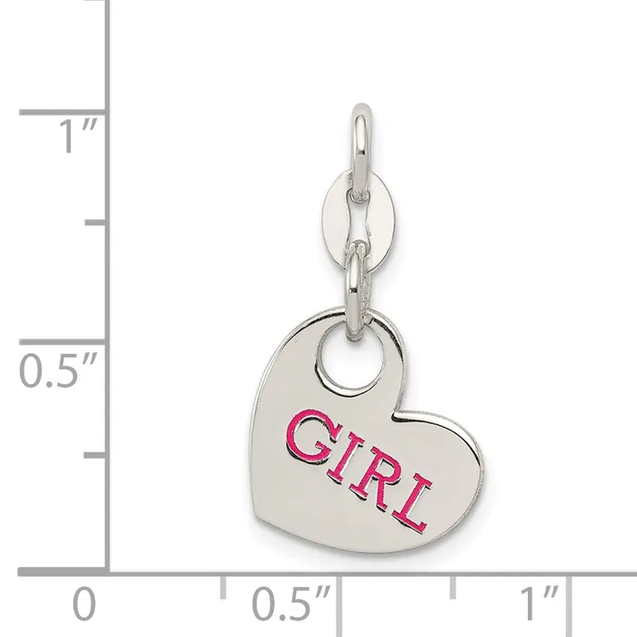 Sterling Silver Polished Enamel Girl Charm TreasureFineJewelers Rings