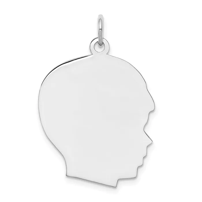 Sterling Silver Rhplt Engraveable Boy Disc Charm Polish on FrontBack TreasureFineJewelers Rings Sterling Silver Rhplt Engraveable Boy Disc Charm Polish on FrontBack TreasureFineJewelers Rings