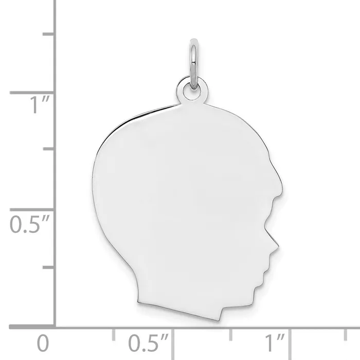 Sterling Silver Rhplt Engraveable Boy Disc Charm Polish on FrontBack TreasureFineJewelers Rings