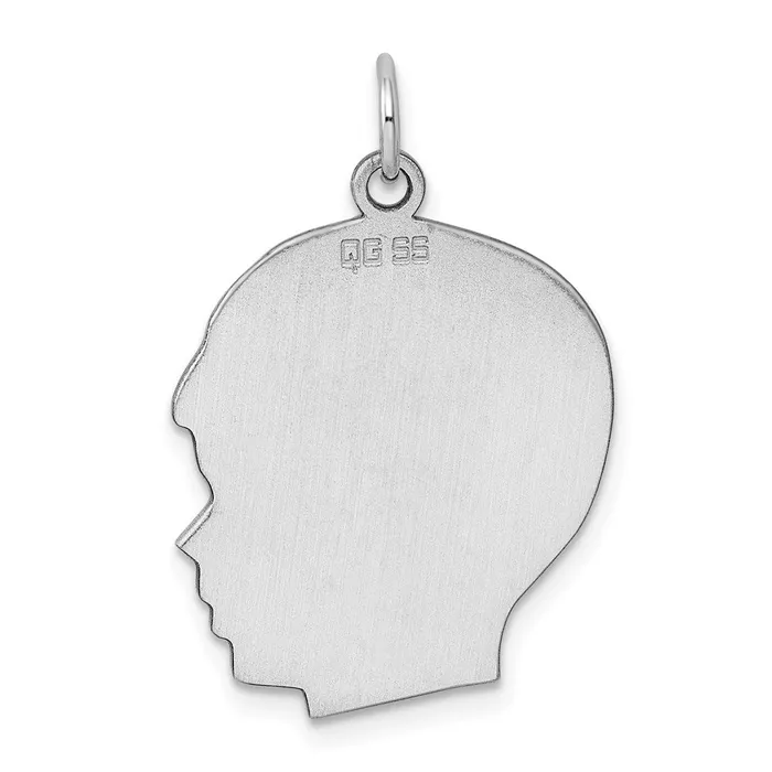 Sterling Silver Rhplt Engraveable Boy Disc Charm Polish on FrontBack TreasureFineJewelers Rings
