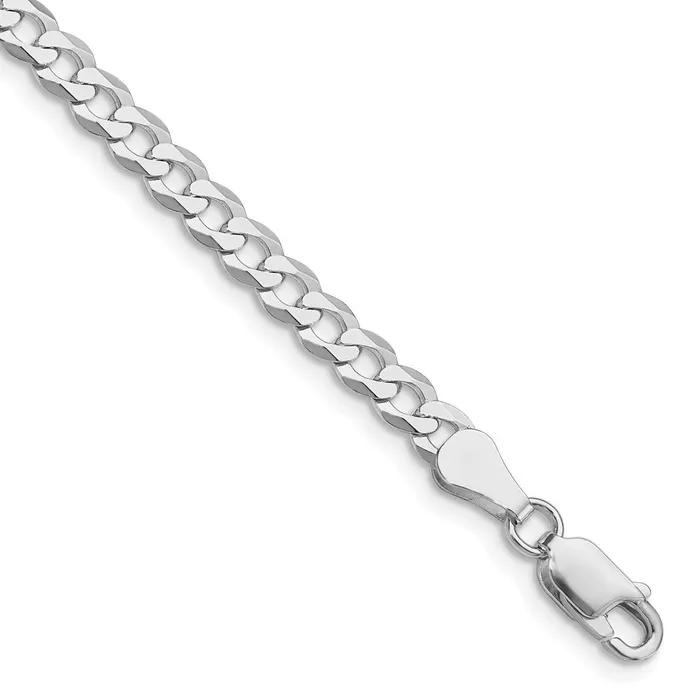 Sterling Silver Rhodiumplated 45mm Flat Curb Chain TreasureFineJewelers Rings Sterling Silver Rhodiumplated 45mm Flat Curb Chain TreasureFineJewelers Rings