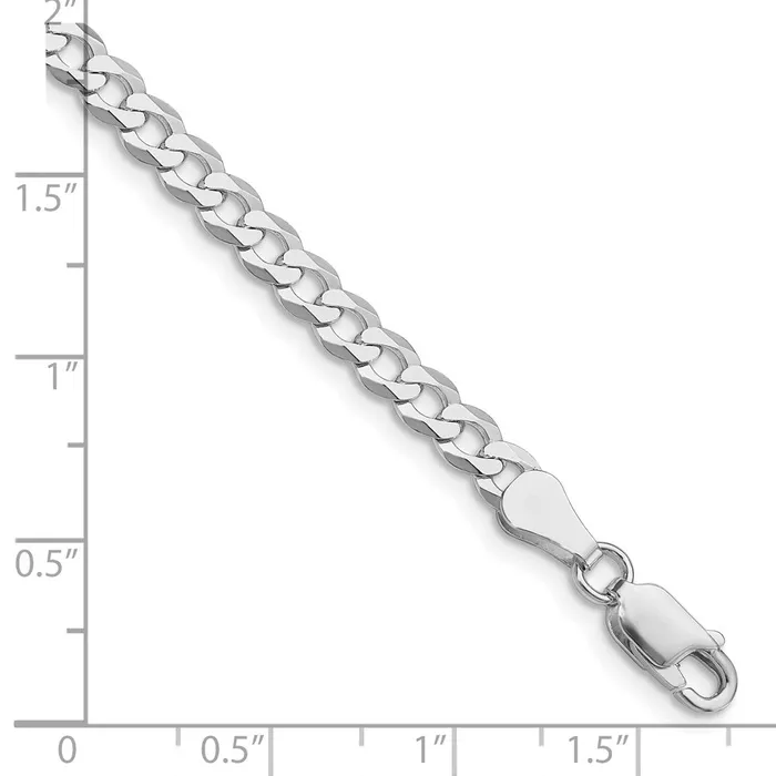 Sterling Silver Rhodiumplated 45mm Flat Curb Chain TreasureFineJewelers Rings