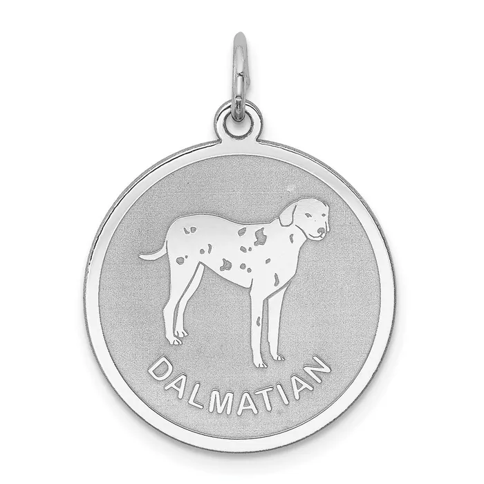 Sterling Silver Rhodiumplated Dalmatian Disc Charm TreasureFineJewelers Rings Sterling Silver Rhodiumplated Dalmatian Disc Charm TreasureFineJewelers Rings