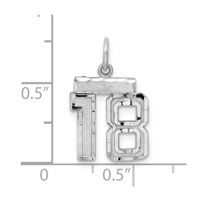 Sterling Silver Rhodiumplated Diamondcut 18 Charm TreasureFineJewelers Rings