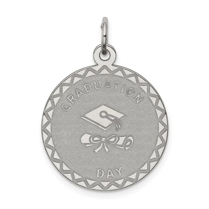 Sterling Silver Rhodiumplated Graduation Day Disc Charm TreasureFineJewelers Rings Sterling Silver Rhodiumplated Graduation Day Disc Charm TreasureFineJewelers Rings