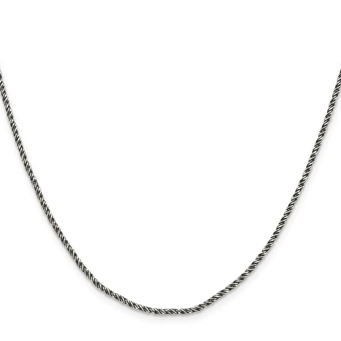 Sterling Silver Rutheniumplated 17mm Twisted Tight Wheat Chain TreasureFineJewelers Rings