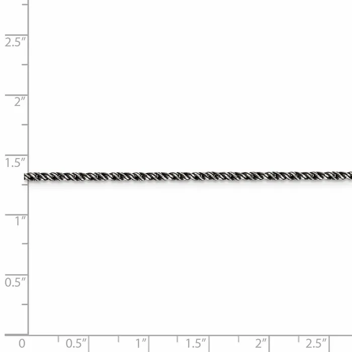 Sterling Silver Rutheniumplated 17mm Twisted Tight Wheat Chain TreasureFineJewelers Rings