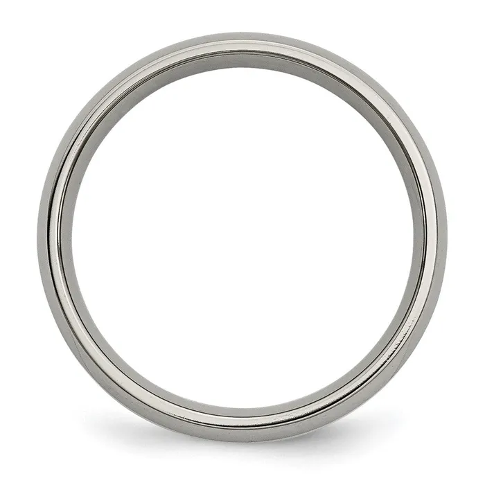 Titanium Polished w14k Yellow Gold Inlay 5mm Band TreasureFineJewelers Rings