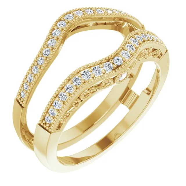 TreasureFineJeweler Rings 14K Yellow 14 CTW Natural Diamond Ring Guard