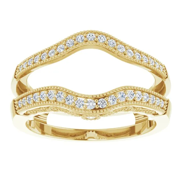 TreasureFineJeweler Rings 14K Yellow 14 CTW Natural Diamond Ring Guard
