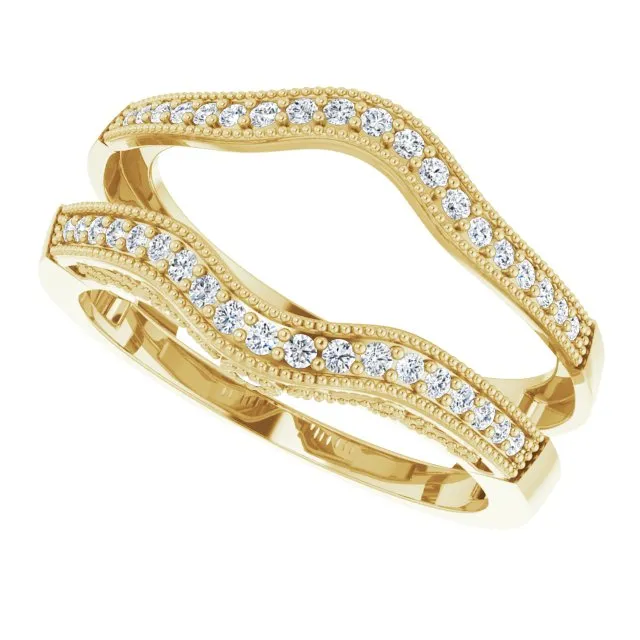 TreasureFineJeweler Rings 14K Yellow 14 CTW Natural Diamond Ring Guard