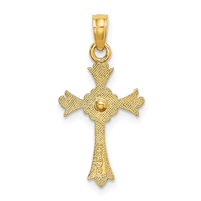 TreasureFineJewelers 14k TwoTone Cross w Heart Charm Rings