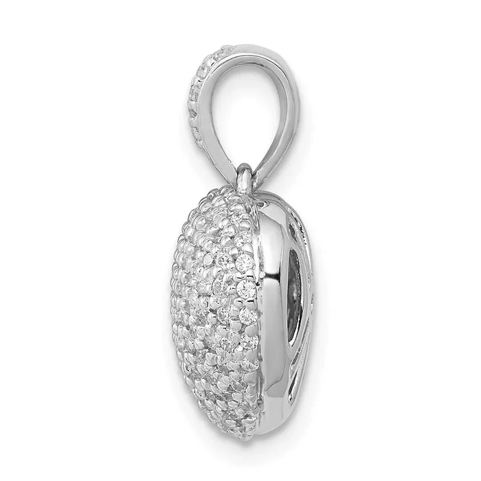 TreasureFineJewelers 14k White Gold 38ct Diamond Heart Pendant Necklaces