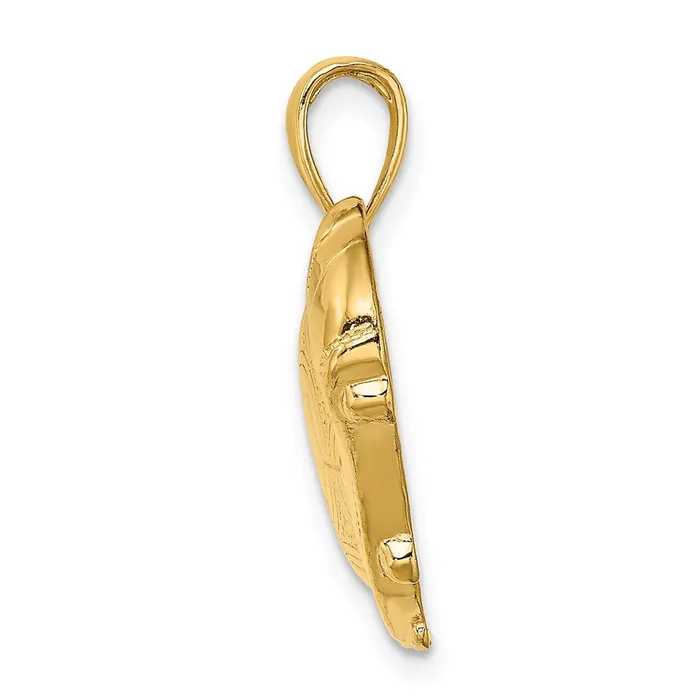 TreasureFineJewelers Charm Necklaces 14k Soccer Shoe Kicking Ball Charm