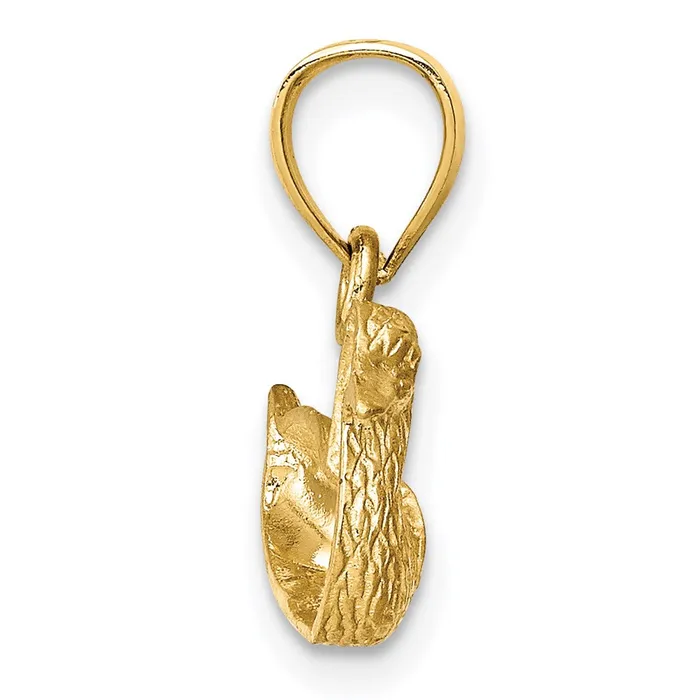 TreasureFineJewelers Necklaces 14K Diamondcut Duck Pendant