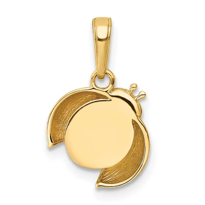 TreasureFineJewelers Necklaces 14k wWhite and Rose Rhodium Diamondcut Ladybug Pendant