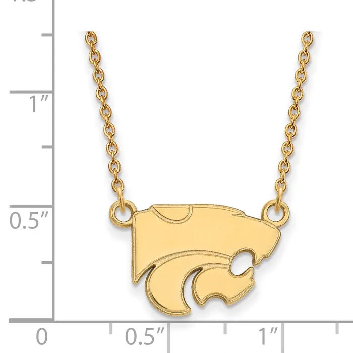 TreasureFineJewelers Necklaces 14K Yellow Gold Kansas State University Small Pendant with Necklace