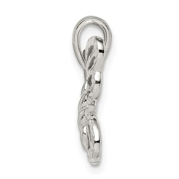 TreasureFineJewelers Necklaces Sterling Silver Diamondcut Butterfly Pendant