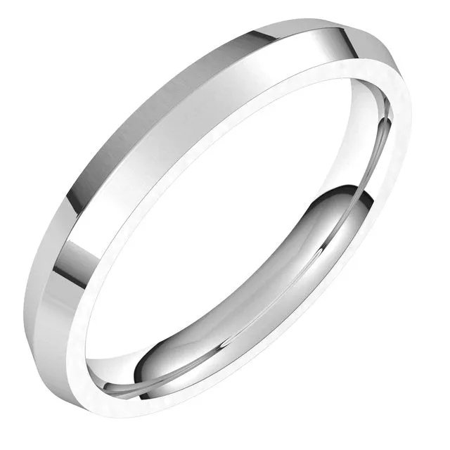 TreasureFineJewelers Rings 10K White Gold 3 mm Knife Edge Comfort Fit Wedding Band TreasureFineJewelers Rings 10K White Gold 3 mm Knife Edge Comfort Fit Wedding Band