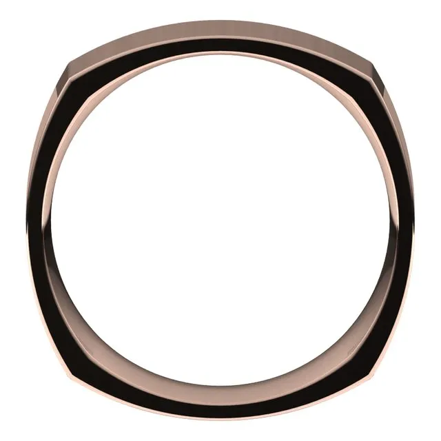 TreasureFineJewelers Rings 14K Rose Gold 6 mm Square Comfort Fit Wedding Band