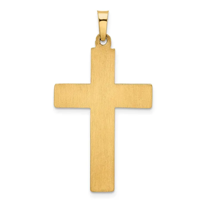 TreasureFineJewelers Rings 14k Twotone Hollow Polished Textured Latin Crucifix