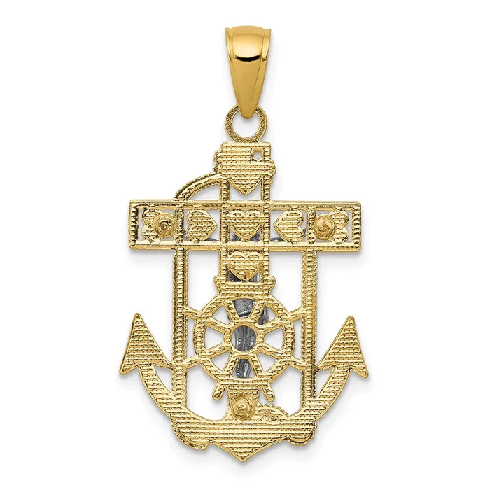 TreasureFineJewelers Rings 14k Twotone Mariners Crucifix Pendant
