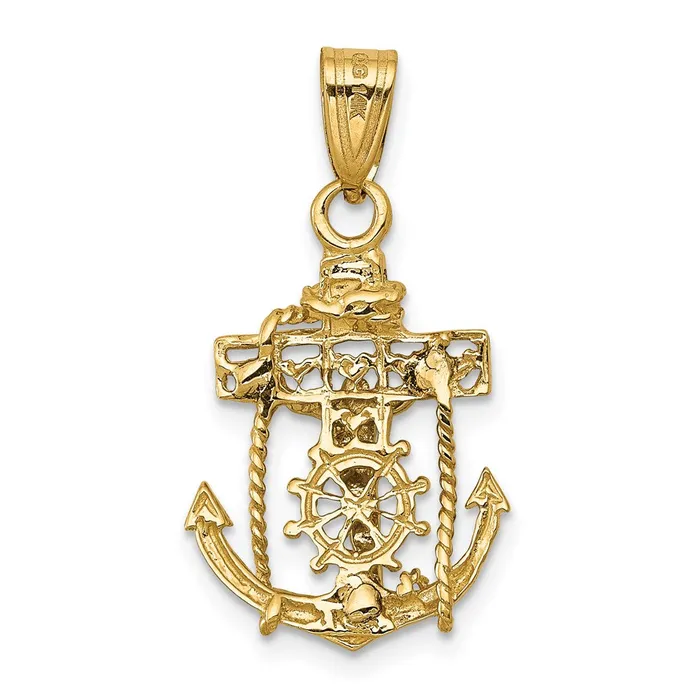 TreasureFineJewelers Rings 14k Twotone Mariners Cross Pendant