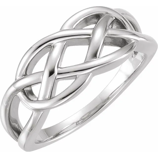 TreasureFineJewelers Rings 14K White 9 mm CrissCross Ring
