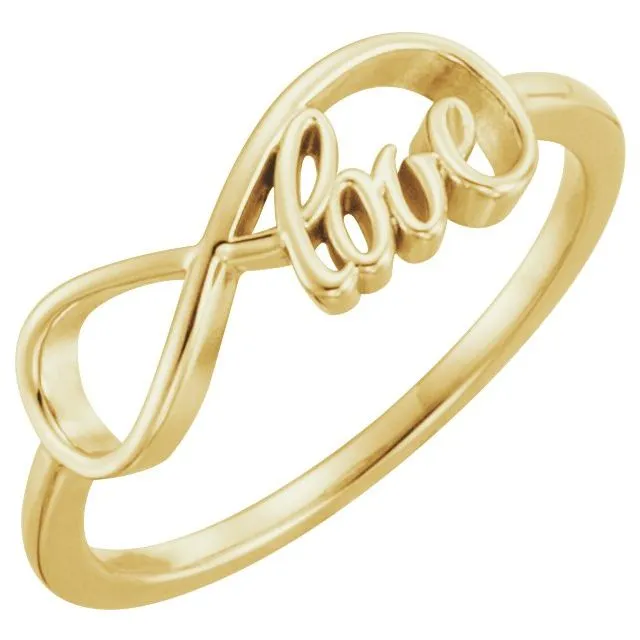 TreasureFineJewelers Rings 14K Yellow Love InfinityInspired Ring